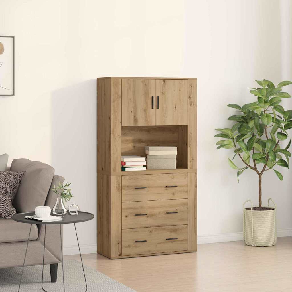 Kõrge kapp Meistrimehe tamm 80x33x150 cm Tehispuit