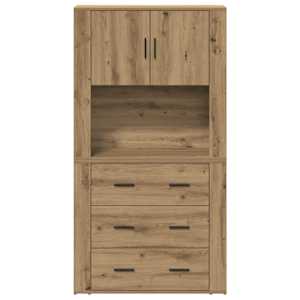 Vysoký bufet Artisanový dub 80 x 33 x 150 cm kompozitní dřevo - obrázek 6