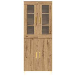 Vysoký bufet 2 pcs Artisanový dub kompozitní dřevo - obrázek 6