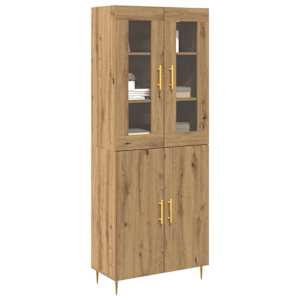 Vysoký bufet 2 pcs Artisanový dub kompozitní dřevo - obrázek 3