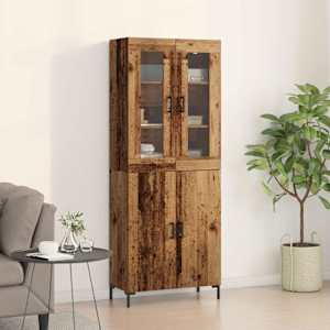 Vysoký bufet 2 pcs Staré dřevo 69,5 x 34 x 180 cm - obrázek 1