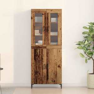 Vysoký bufet 2 pcs Staré dřevo 69,5 x 34 x 180 cm - obrázek 4