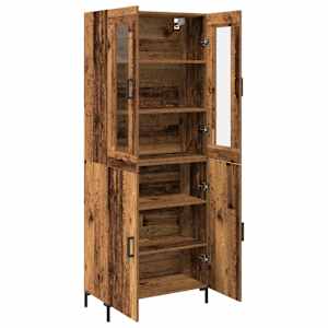 Vysoký bufet 2 pcs Staré dřevo 69,5 x 34 x 180 cm - obrázek 5