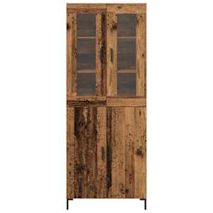 Vysoký bufet 2 pcs Staré dřevo 69,5 x 34 x 180 cm - obrázek 6