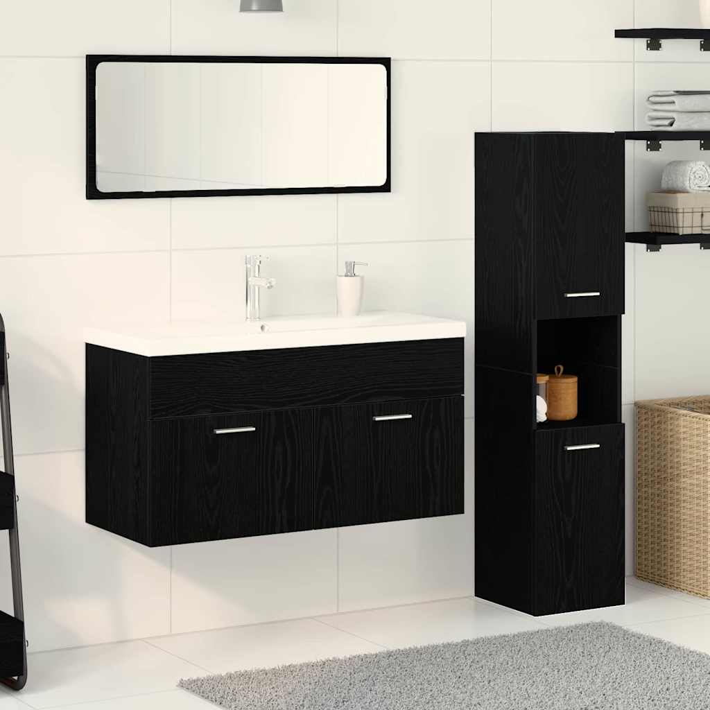 vidaXL Set de Mobilă pentru Baie 4 pcs Stejar Negru 90 x 38.5 x 46 cm