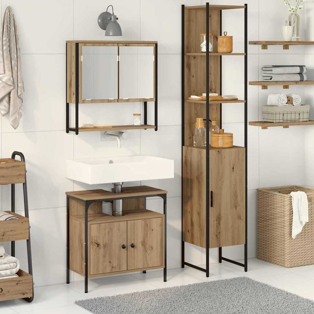 3 Osainen Kylpyhuoneen Kalustesetti Artisan Tammi Tekninen Puu