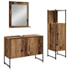 vidaXL Vannitoa m&ouml;&ouml;bleset 3 tk Pruun 33 x 33 x 113.5 cm Tehispuit