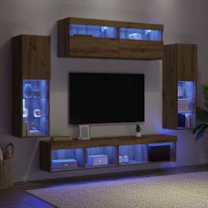 Sestava TV skříněk Nástěnný 6 pcs dub artisan Kompozitní dřevo - obrázek 5