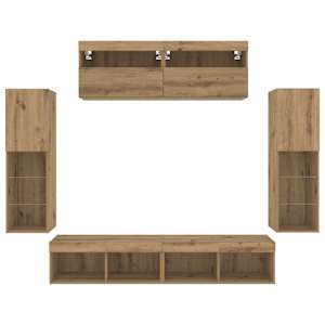 Sestava TV skříněk Nástěnný 6 pcs dub artisan Kompozitní dřevo - obrázek 12