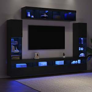 Sestava TV skříněk Nástěnný 6 pcs Černý dub Kompozitní dřevo - obrázek 5