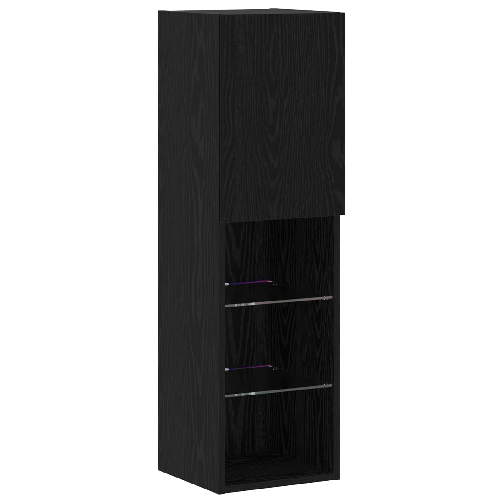 Set comodă TV Pe perete 6 pcs Stejar negru Lemn compozit