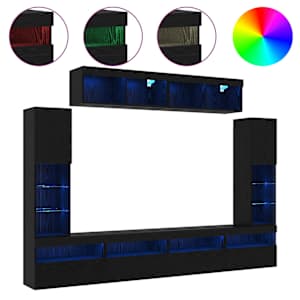 Sestava TV skříněk Nástěnný 6 pcs Černý dub Kompozitní dřevo - obrázek 4