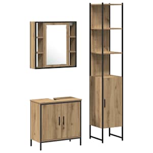 vidaXL Vannitoa valamud 3 tk Pruun 33 x 33 x 185,5 cm Tehispuit