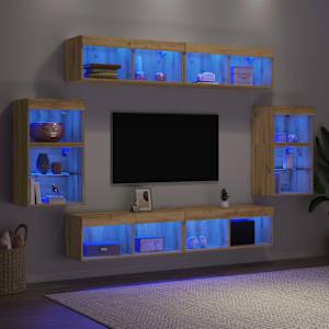 Sestava TV skříněk Nástěnný 8 pcs dub artisan Kompozitní dřevo - obrázek 5