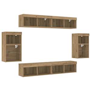 Sestava TV skříněk Nástěnný 8 pcs dub artisan Kompozitní dřevo - obrázek 9