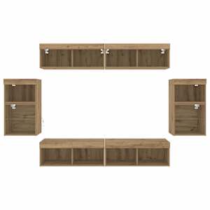 Sestava TV skříněk Nástěnný 8 pcs dub artisan Kompozitní dřevo - obrázek 10