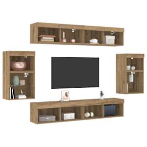 Sestava TV skříněk Nástěnný 8 pcs dub artisan Kompozitní dřevo - obrázek 3