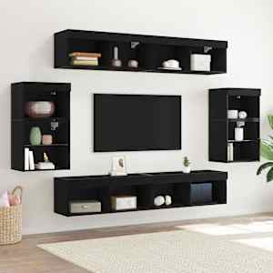 Sestava TV skříněk Nástěnný 8 pcs Černý dub Kompozitní dřevo - obrázek 1
