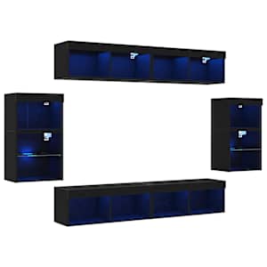 Sestava TV skříněk Nástěnný 8 pcs Černý dub Kompozitní dřevo - obrázek 2