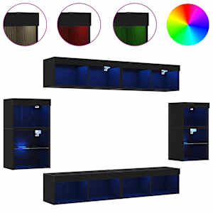 Sestava TV skříněk Nástěnný 8 pcs Černý dub Kompozitní dřevo - obrázek 4