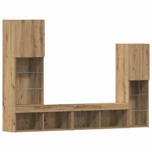Televizní skříň 4 pcs dub artisan Kompozitní dřevo - obrázek 7