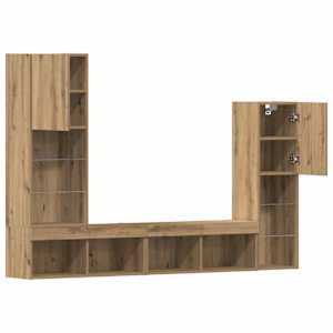 Televizní skříň 4 pcs dub artisan Kompozitní dřevo - obrázek 8