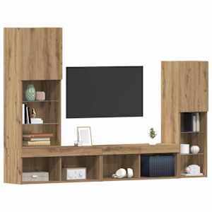 Televizní skříň 4 pcs dub artisan Kompozitní dřevo - obrázek 3