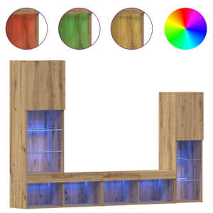 Televizní skříň 4 pcs dub artisan Kompozitní dřevo - obrázek 4