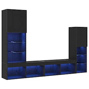Televizní skříň 4 pcs Černý dub Kompozitní dřevo - obrázek 2