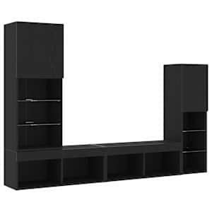Televizní skříň 4 pcs Černý dub Kompozitní dřevo - obrázek 6