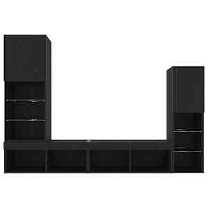 Televizní skříň 4 pcs Černý dub Kompozitní dřevo - obrázek 12