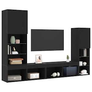 Televizní skříň 4 pcs Černý dub Kompozitní dřevo - obrázek 3