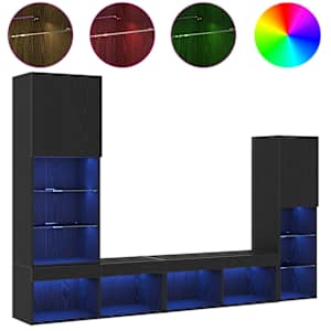 Televizní skříň 4 pcs Černý dub Kompozitní dřevo - obrázek 4