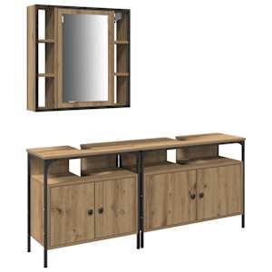 vidaXL Vannitoa valamud 3 tk Pruun 80 x 30 x 60 cm Tehispuit