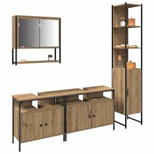 Sada koupelnového nábytku 4 pcs dub artisan Kompozitní dřevo - obrázek 3