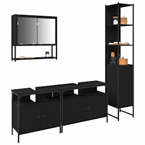 Sada koupelnového nábytku 4 pcs Černý dub Kompozitní dřevo - obrázek 3