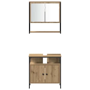 Sada koupelnového nábytku 4 pcs dub artisan Kompozitní dřevo - obrázek 9
