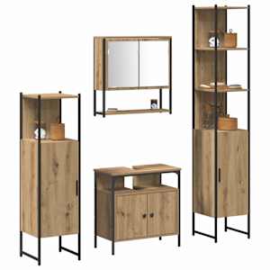 Sada koupelnového nábytku 4 pcs dub artisan Kompozitní dřevo - obrázek 3