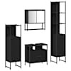 vidaXL Vannitoa m&ouml;&ouml;bleset 4 tk Must tamm 33 x 33 x 185,5 cm Tehispuit