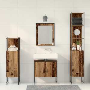 Sada koupelnového nábytku 4 pcs Hnědá 33 x 33 x 185.5 cm - obrázek 4