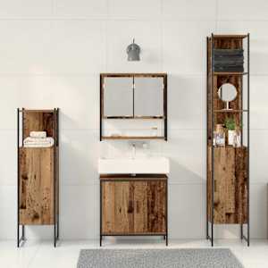 Sada koupelnového nábytku 4 pcs Hnědá 33 x 33 x 185.5 cm - obrázek 4