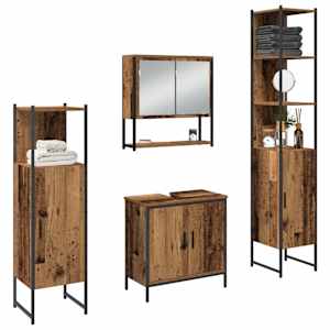 Sada koupelnového nábytku 4 pcs Hnědá 33 x 33 x 185.5 cm - obrázek 3