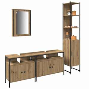 Sada koupelnového nábytku 4 pcs Artisanový dub kompozitní dřevo - obrázek 3