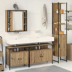 Sada koupelnového nábytku 4 pcs Artisanový dub kompozitní dřevo - obrázek 1