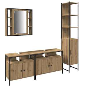 Sada koupelnového nábytku 4 pcs Artisanový dub kompozitní dřevo - obrázek 2