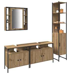 Sada koupelnového nábytku 4 pcs Artisanový dub kompozitní dřevo - obrázek 3