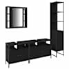 vidaXL Vannitoa m&ouml;&ouml;bleset 4 tk Must tamm 33 x 33 x 185,5 cm Tehispuit