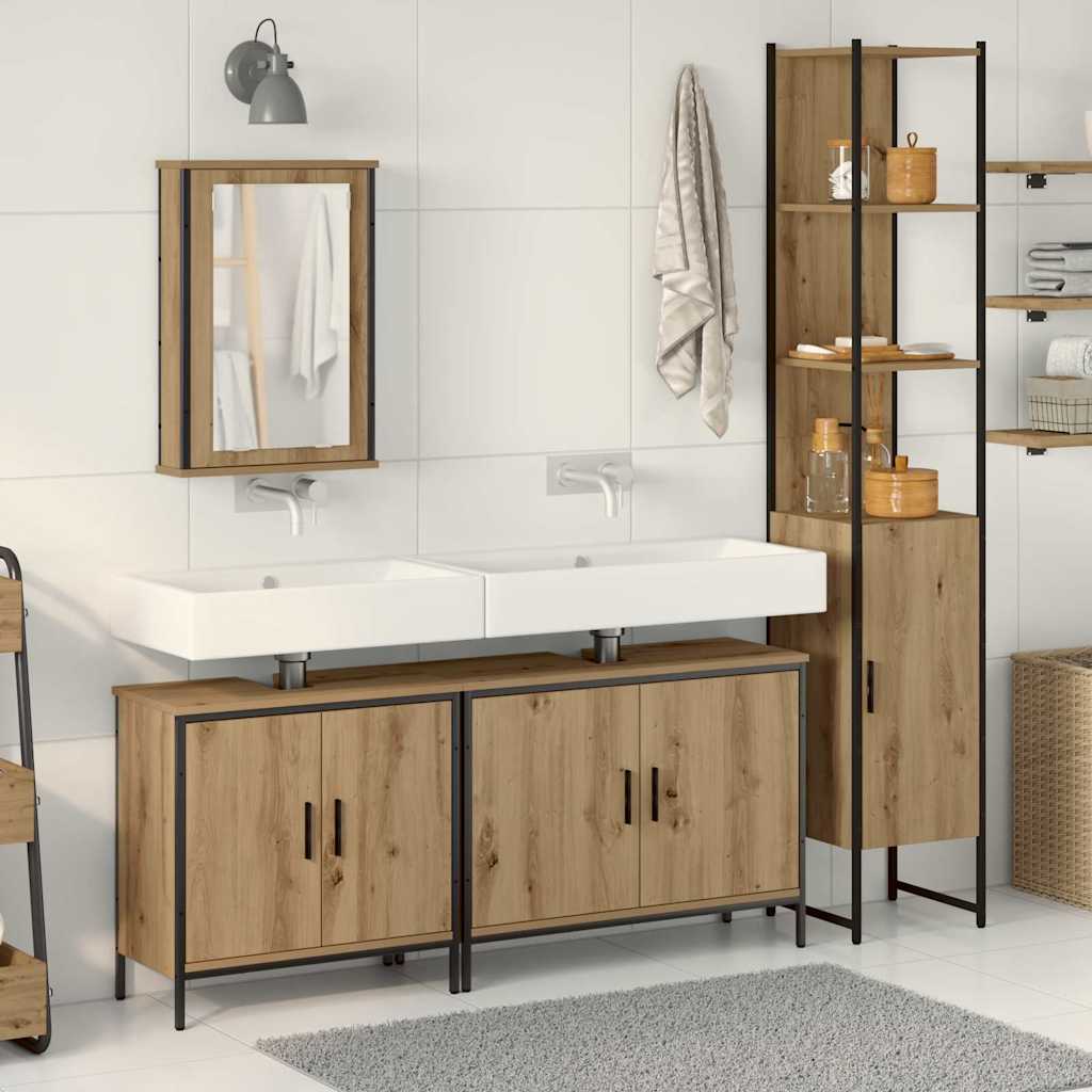 4-osaline vannitoa mööblikomplekt Artisan Oak kaetud puit