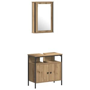 Sada koupelnového nábytku 4 pcs dub artisan Kompozitní dřevo - obrázek 6