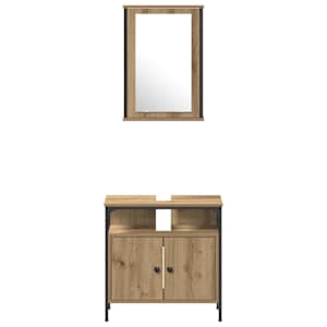 Sada koupelnového nábytku 4 pcs dub artisan Kompozitní dřevo - obrázek 9